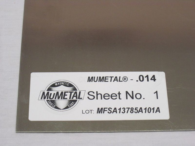 MuMETAL应力退火厚板